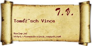 Tomásch Vince névjegykártya
